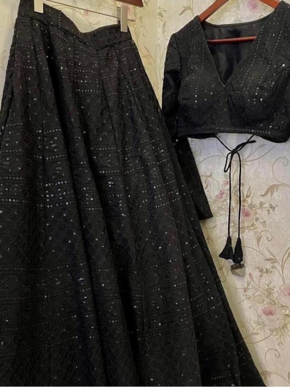 Black Sequin Lehenga